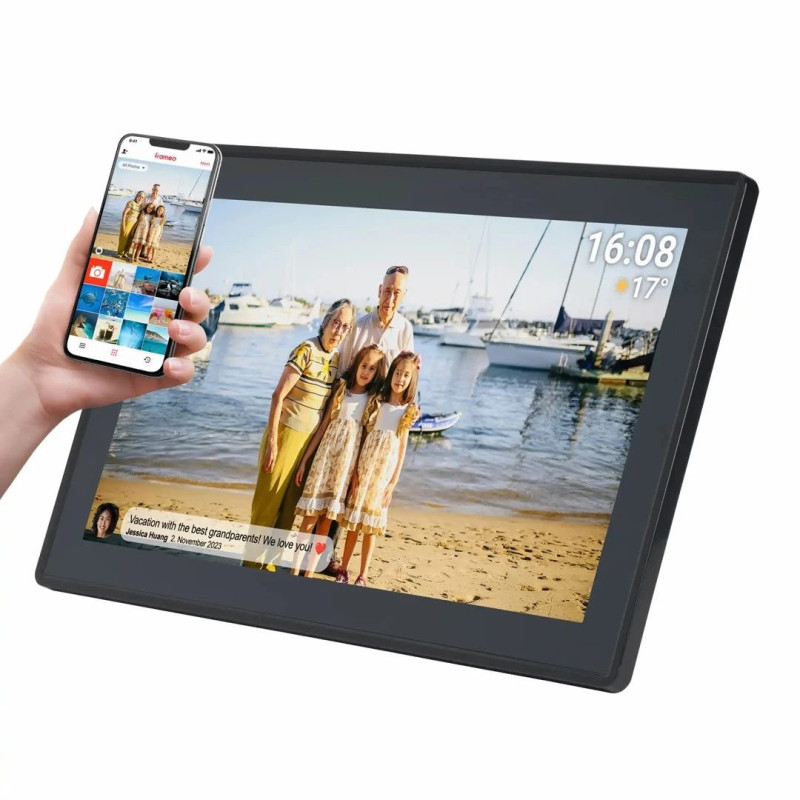 Denver PFF-1515B digitālais foto rāmis Melns 39.6 cm (15.6 inch) Skārienekrāns Wi-Fi