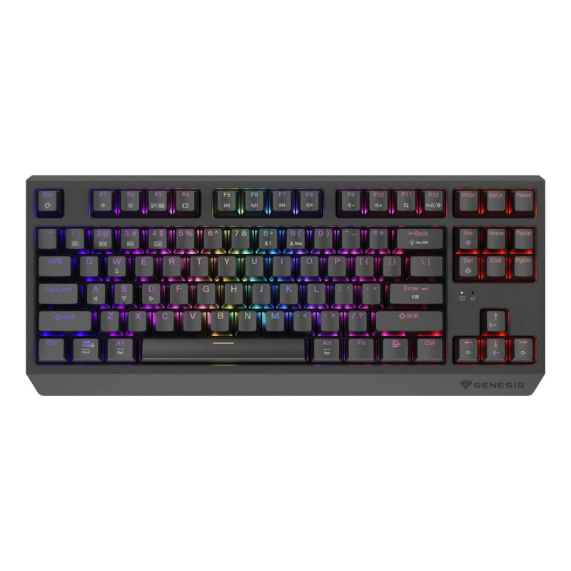 Genesis Thor 230 TKL belaidė juoda RGB Outemu tyli citrininė