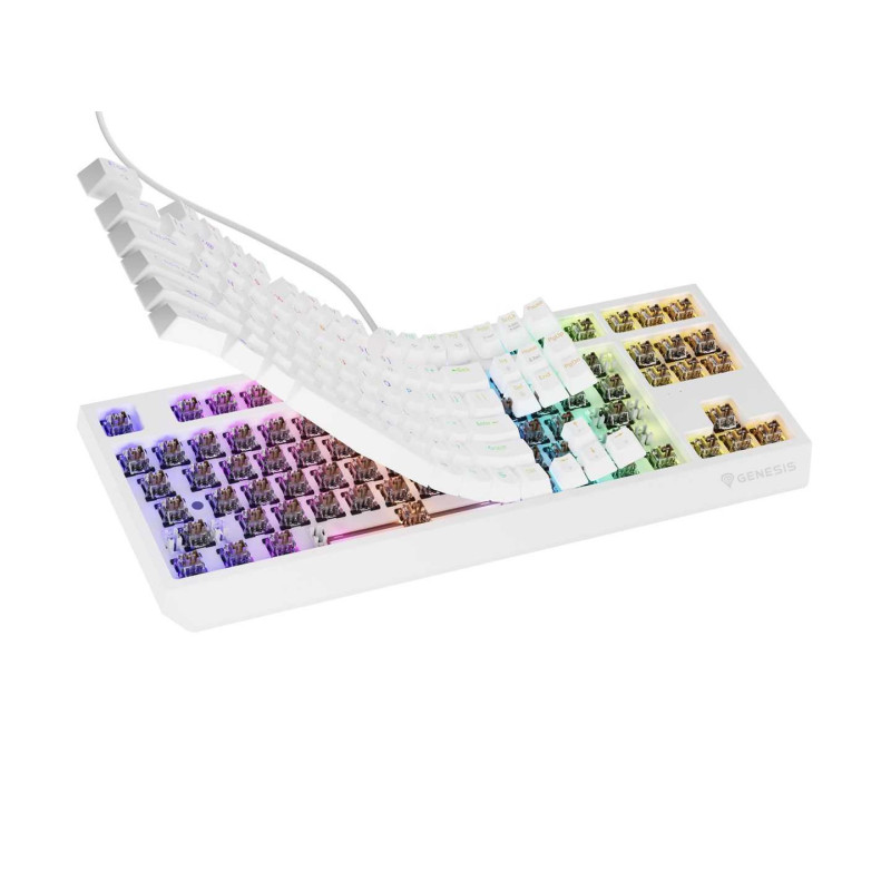 Genesis Thor 230 TKL baltas RGB Outemu rudas