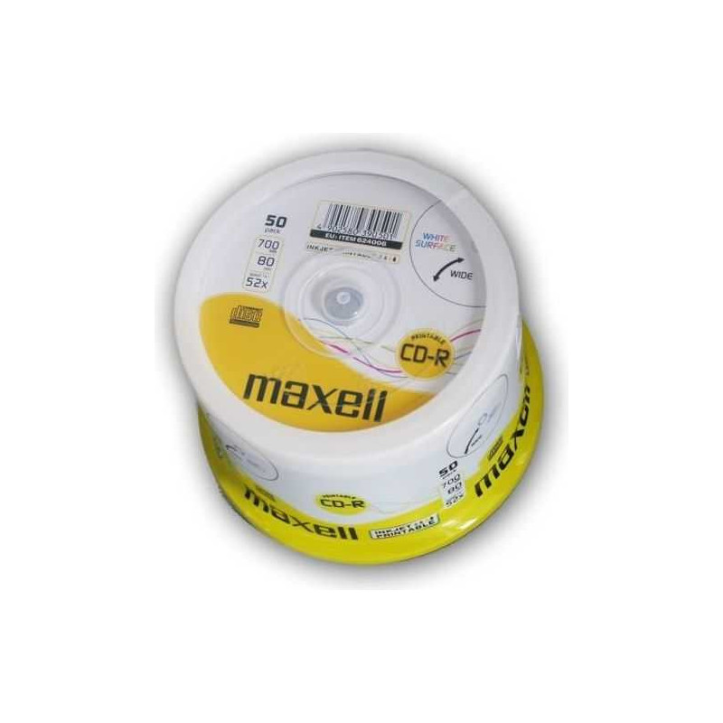 MAXELL CD-R 700MB 52x spausdinamas tortas 50 vnt.