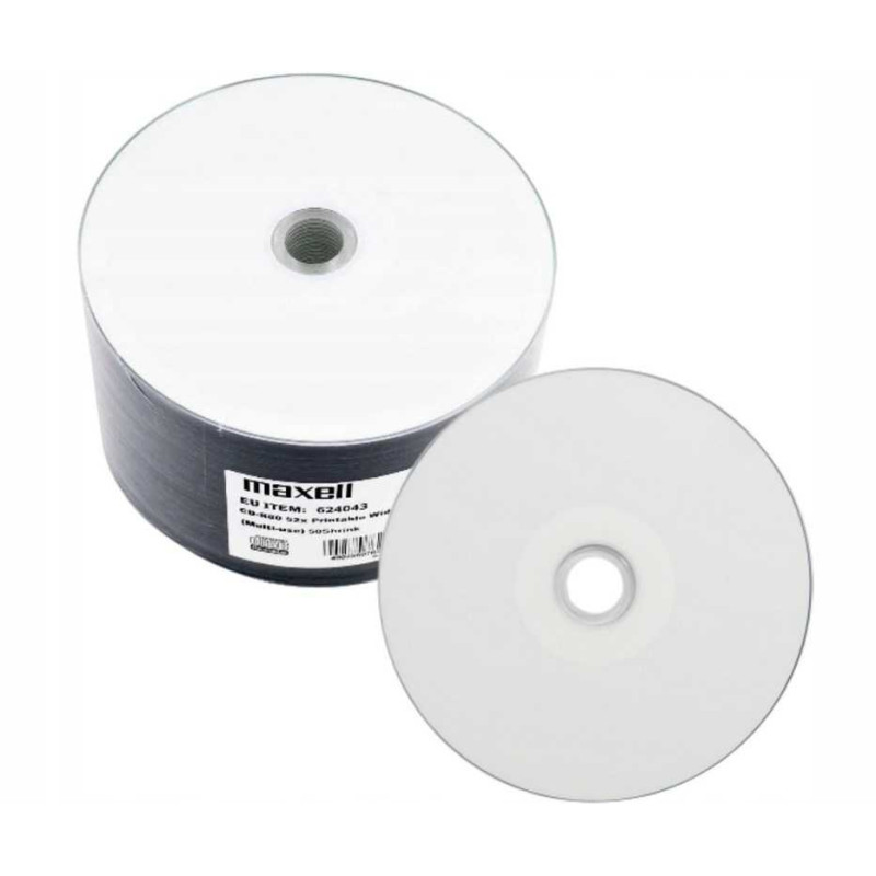 MAXELL CD-R 700MB 52x Printable No ID Cake 50pcs