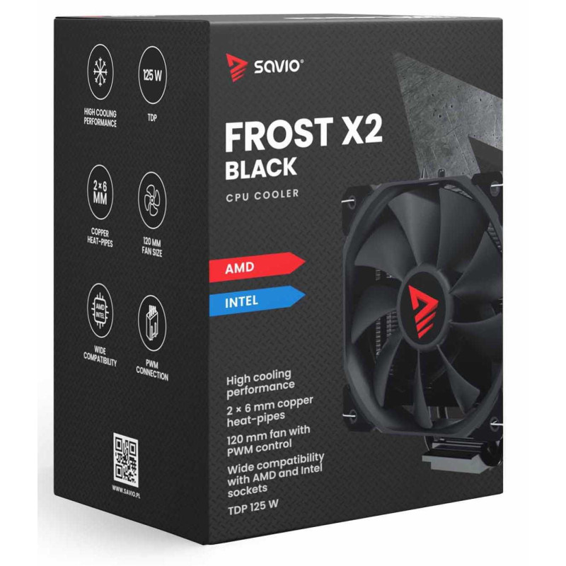 Savio Frost X2 Black 120mm CPU Cooler