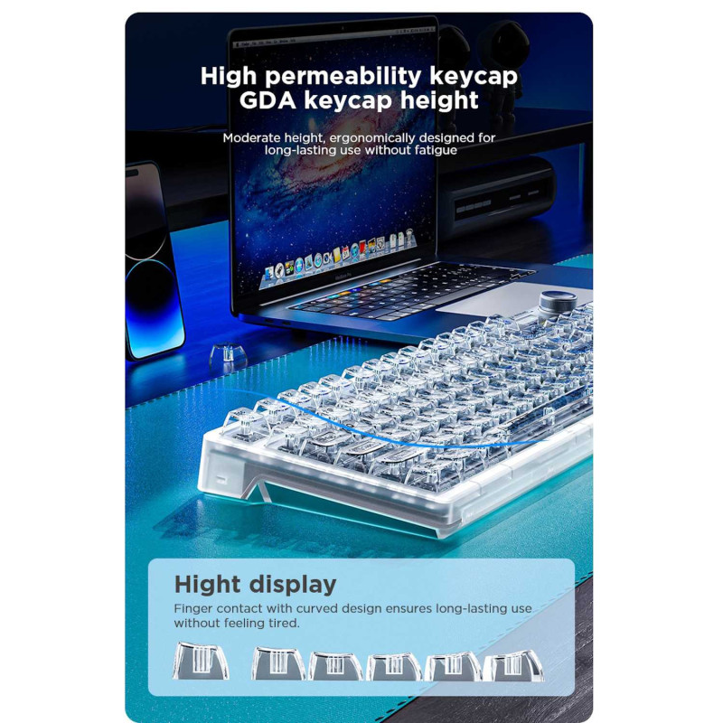 Aula F98 Pro Wireless Bluetooth 3In1 Hot-Swappable Mechanical Keyboard