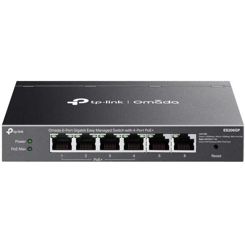TP-Link Omada ES206GP komutatorius, 2xGbe, 4xGbe, PoE