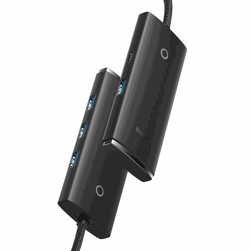 Baseus USB Hub Lite Series 4in1 USB to 4x USB 3.0 25cm Black