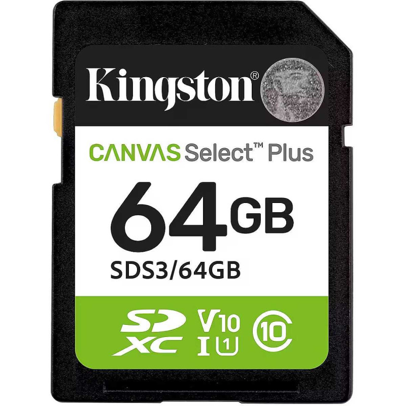„Kingston“ 64 GB SDXC „Canvas Select Plus“ Gen3 SDS3 / 64 GB