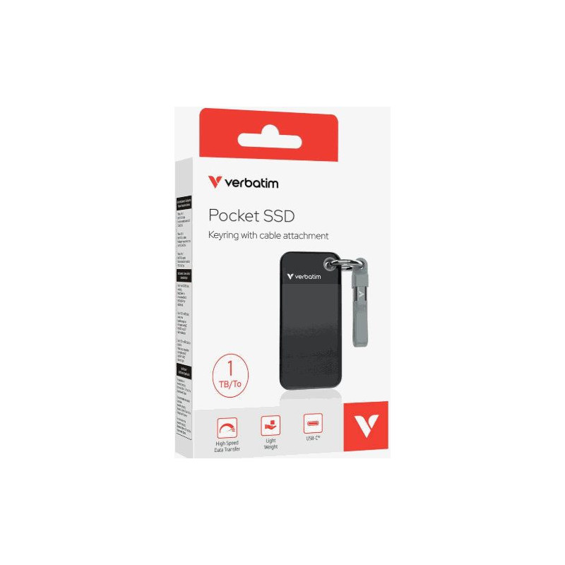 Verbatim Pocket SSD 1TB External USB-C 3.2 Black / Grey