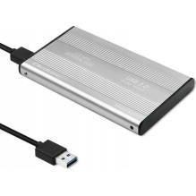 Qoltec Aluminium External Hard Drive Case 2.5'''' SATA USB 3.0 Silver 51871