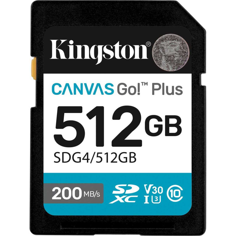 Kingston Canvas Go! Plus 512GB UHS-I SD Class 10 U3 V30
