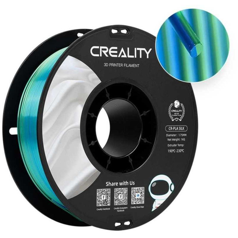 Creality Filament CR-Silk PLA 1.75mm 1kg Blue / Green