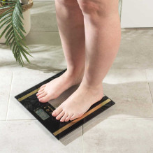 Salter SA00550BGCFAS Glass Analyser Bathroom Scale Black / Gold Salter SA00550BGCFAS Glass Analyser Bathroom Scale Black / Gold