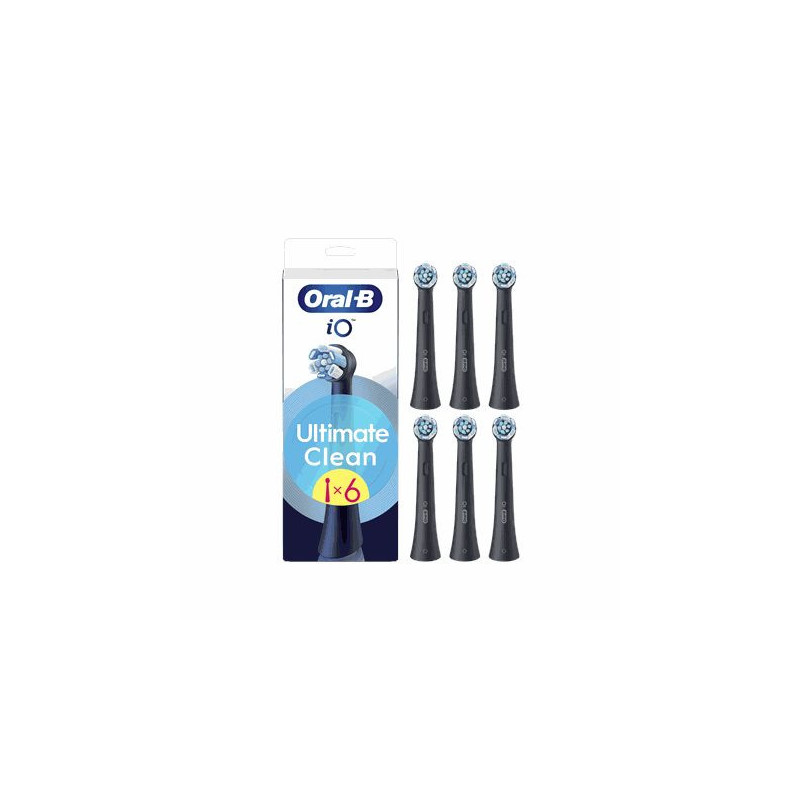 „Oral-B iOutletClean“ dantų šepetėliai, juodi, 6 vnt. pakuotėje