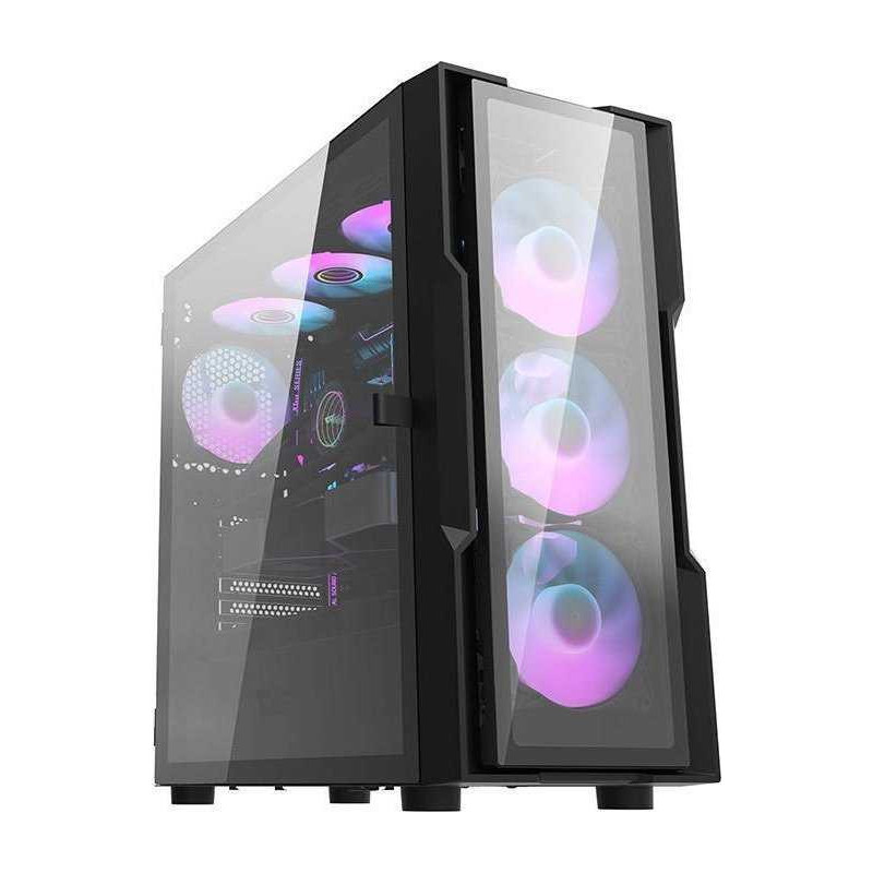 „DarkFlash DK431“ juodas + 4 ventiliatoriai