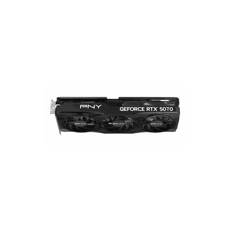 PNY GeForce RTX 5070 su trimis ventiliatoriais, 12 GB GDDR7, 192 bitų atmintimi