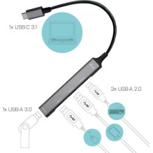 I-Tec C31HUBMETALMINI4 Silver