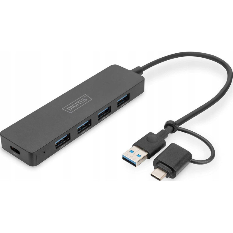 DIGITUS Hub USB-A / C 3.0 0.2m black