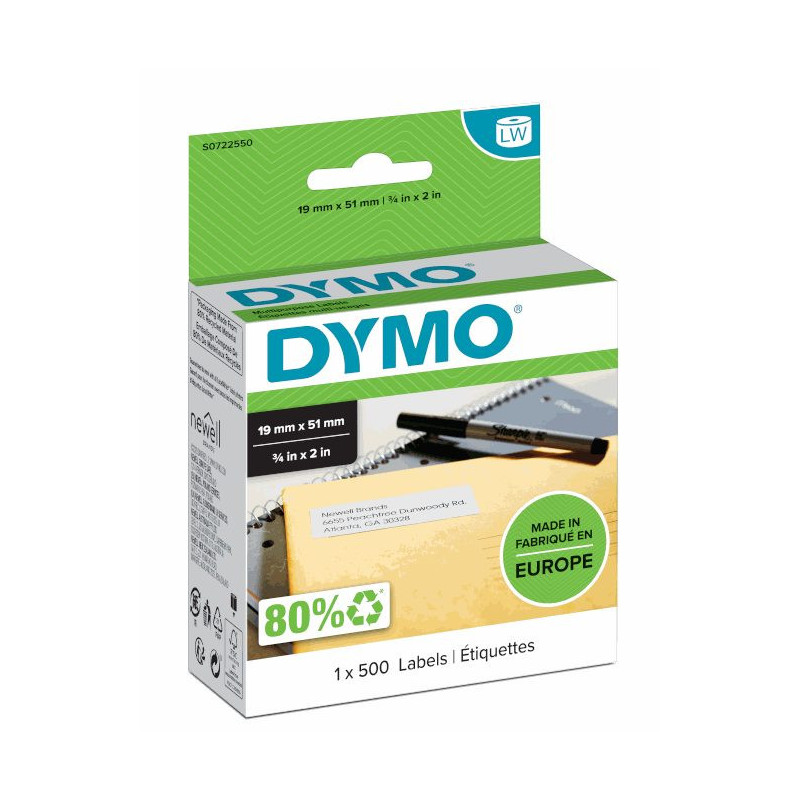 Dymo ulti Purpose Removable Labels S0722550 19x51mm 500pcs White
