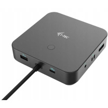 I-Tec USB-C HDMI dvigubo DP prijungimo stotelė su maitinimo šaltiniu 100W