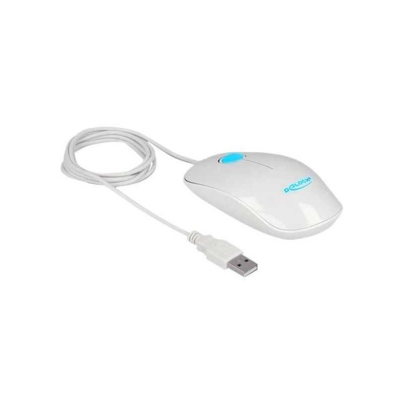 DELOCK optinė 3-button LED pelė, balta