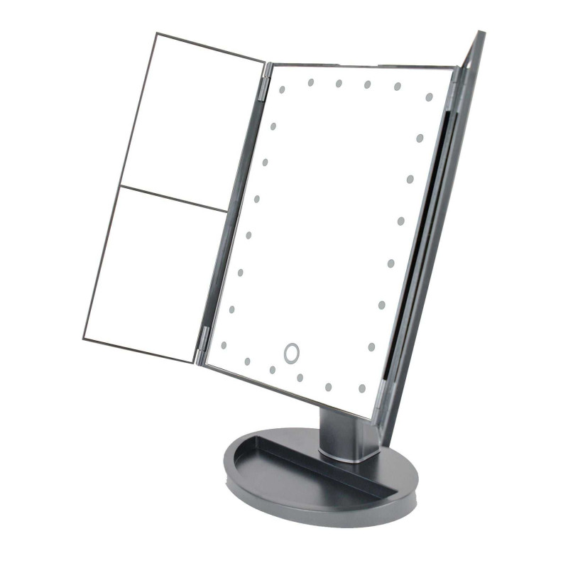 RIO 24 LED Touch Dimmable Makeup Mirror, Black