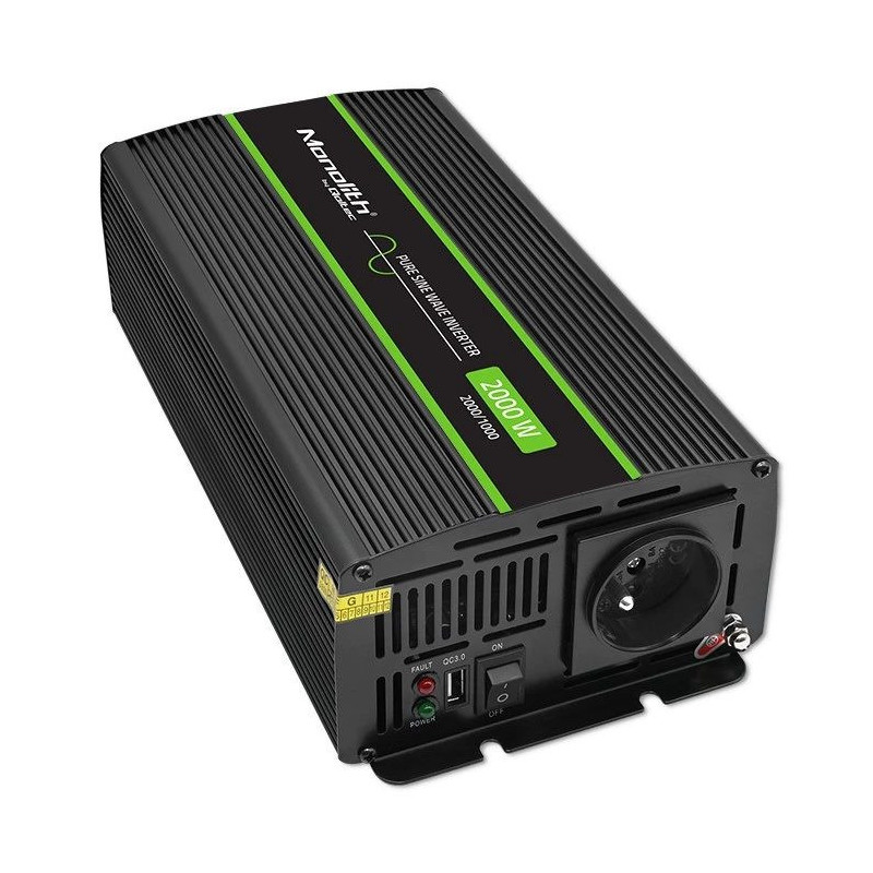 Auto invertors Qoltec Monolith 2000 W Melns 12 V