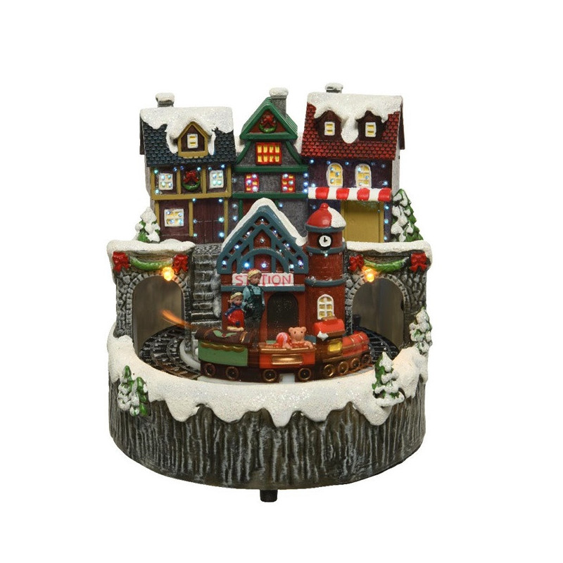 Christmas decoration "House" with LED lighting, 15 cm