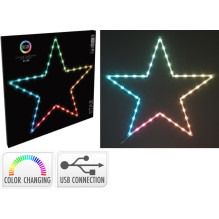 Dekoracija Žvaigždė su LED, AVX000120, D60 cm, įv. spalvų Dekoracija Žvaigždė su LED, AVX000120, D60 cm, įv. spalvų