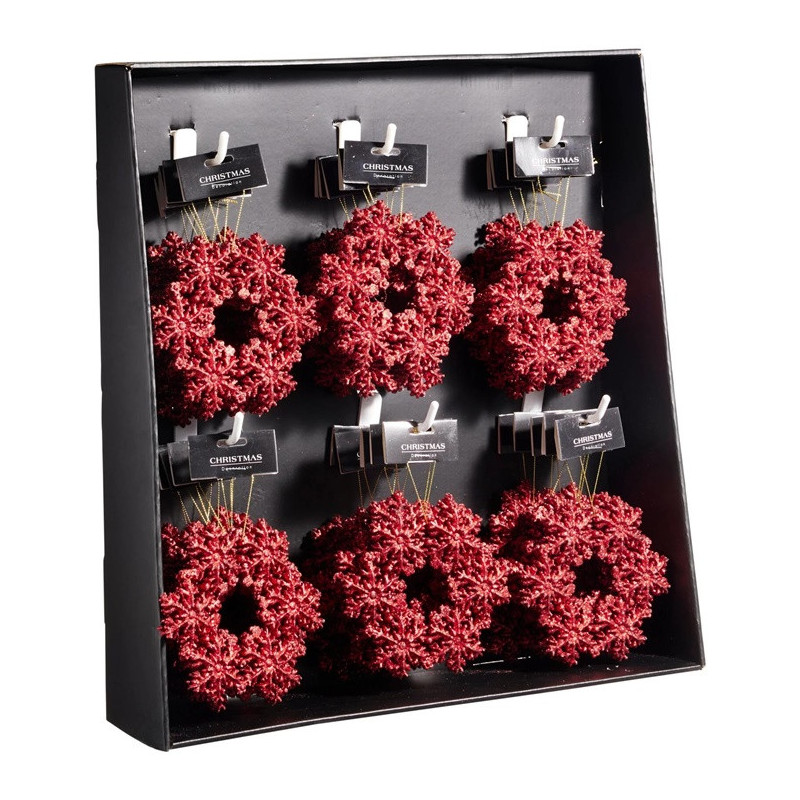 Christmas Tree toy Snowflake, red, plastic