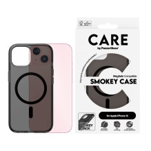 Telefono dėklas - CARE™ by PanzerGlass® "Smokey" dėklas, skirtas iPhone 15, MagSafe, juodas Telefono dėklas - CARE™ by PanzerGlass® "Smokey" dėklas, skirtas iPhone 15, MagSafe, juodas