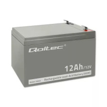 Qoltec 53049 AGM akumulators 12V 12Ah, pelēks, 150×98×95 mm