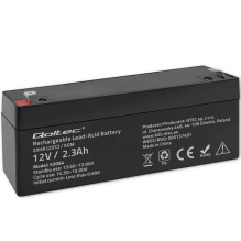 Noslēgts AGM akumulators QOLTEC 12V 2.3Ah UPS un rezerves sistēmām, maksimālā izlāde 34.5A