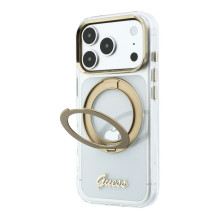 Guess Apple iPhone 18 Pro HC MagSafe IML Ring Stand 360 Script Metal Logo Transparent
