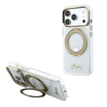 Guess Apple iPhone 18 Pro HC MagSafe IML Ring Stand 360 Script Metal Logo Transparent