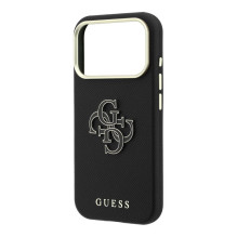 Guess Apple iPhone 18 Pro SW Grained PU & Big Resin Logo Black Guess Apple iPhone 18 Pro SW Grained PU & Big Resin Logo Black