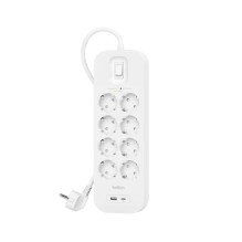 SurgePlus 8x schuko 1xUSB-A...