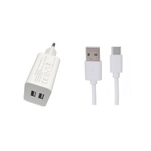MicroConnect USB3.1CA1SETW sienas lādētājs viedtālruņiem, balts, 2×USB 2.0, iekštelpām