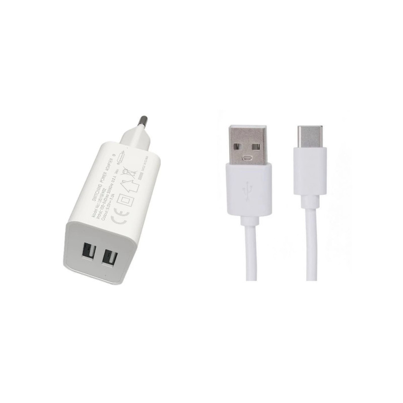MicroConnect USB3.1CA1SETW sienas lādētājs viedtālruņiem, balts, 2×USB 2.0, iekštelpām