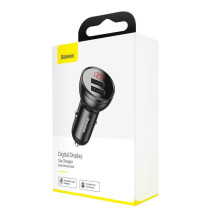 Car charger Baseus Digital Display 24W 2xUSB-A black CCBX-0G Car charger Baseus Digital Display 24W 2xUSB-A black CCBX-0G