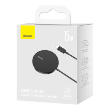 Įkroviklis belaidis Baseus Simple Mini 3 15W MagSafe juodas CCJJ040001 Įkroviklis belaidis Baseus Simple Mini 3 15W MagSafe juodas CCJJ040001