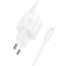 Charger Hoco N66 35W GaN USB-C / USB-A + USB-C to Lightning cable 1.0m white