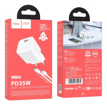 Įkroviklis Hoco N66 35W GaN USB-C / USB-A + USB-C to USB-C cable 1.0m baltas Įkroviklis Hoco N66 35W GaN USB-C / USB-A + USB-C to USB-C cable 1.0m baltas