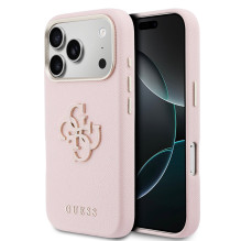 Case Guess PU Grained 4G Resin Metal Logo Apple iPhone 17 Pro Max pink Case Guess PU Grained 4G Resin Metal Logo Apple iPhone 17 Pro Max pink