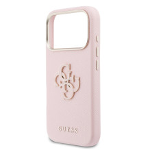 Case Guess PU Grained 4G Resin Metal Logo Apple iPhone 17 Pro Max pink Case Guess PU Grained 4G Resin Metal Logo Apple iPhone 17 Pro Max pink