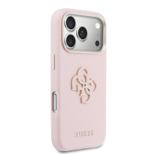 Dėklas Guess PU Grained 4G Resin Metal Logo Apple iPhone 17 Pro Max rožinis Dėklas Guess PU Grained 4G Resin Metal Logo Apple iPhone 17 Pro Max rožinis