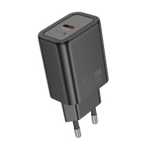Įkroviklis Hoco N63 30W GaN USB-C / USB-A juodas