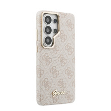 Case Guess PU 4G Script Metal Logo Magnetic Samsung S948 S26 Ultra pink