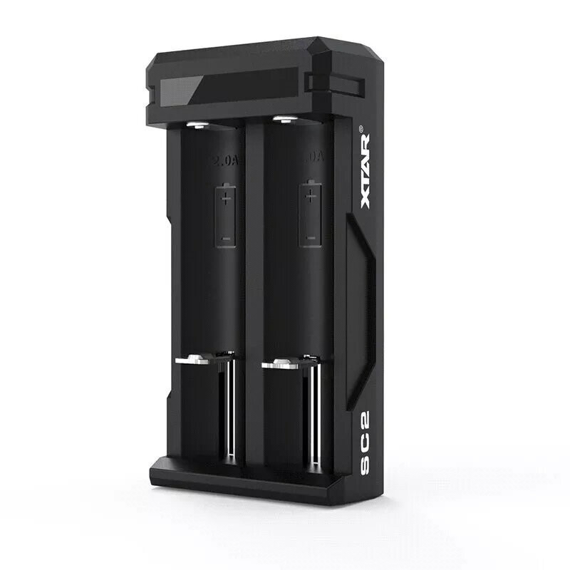 Battery charger XTAR SC2 Li-ion 18650 USB-C 2 slots, USB-C power supply, LED indicators, black