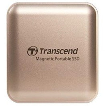 Transcend ESD420 1TB Portable SSD in Gold with USB Type-C and MagSafe Magnetic Mount