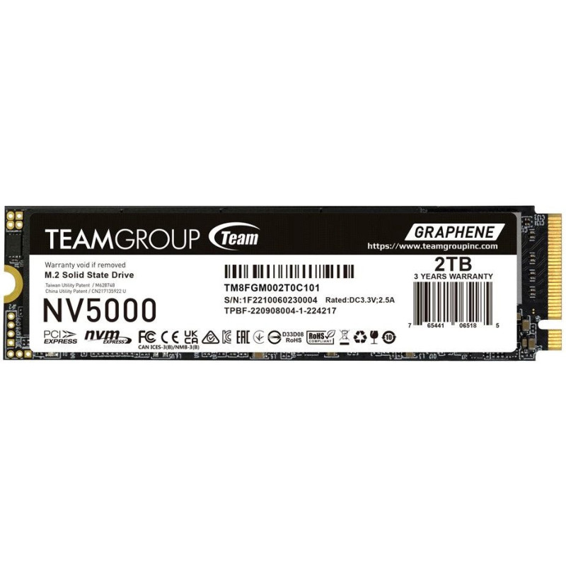 SSD disks Team Group 2 TB M.2 2280 PCIe 4.0 x4 TM8FGM002T0C101