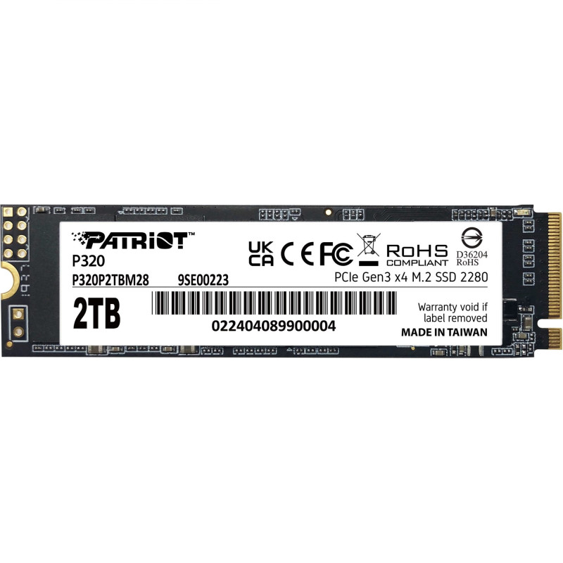 SSD disks Patriot P320 2TB M.2 2280 PCIe 3.0 x4 NVMe